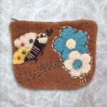 Bee & Flower Felt Coin Pouch