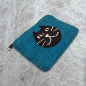 Cat Head Felt Coin Purse