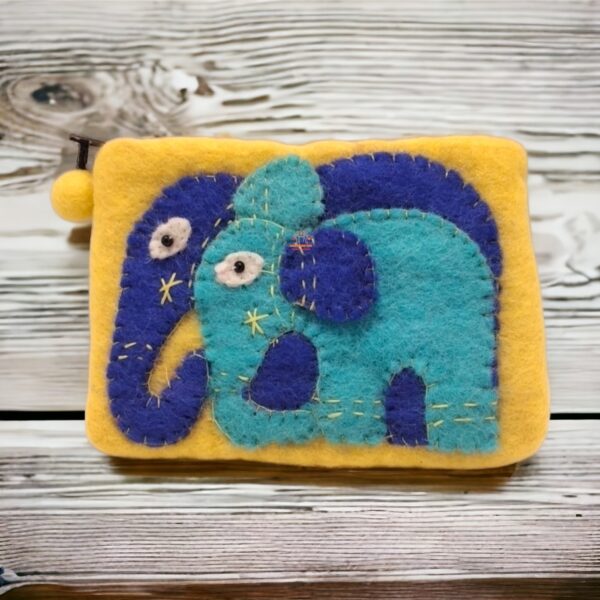 Elephant Felted Coin Purse