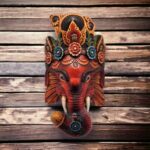 Lotus Ganesha Wooden Mask