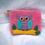 Owl Stitched Felt Purse