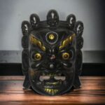Black Mahakala With Gold Bhairab Gold Mask