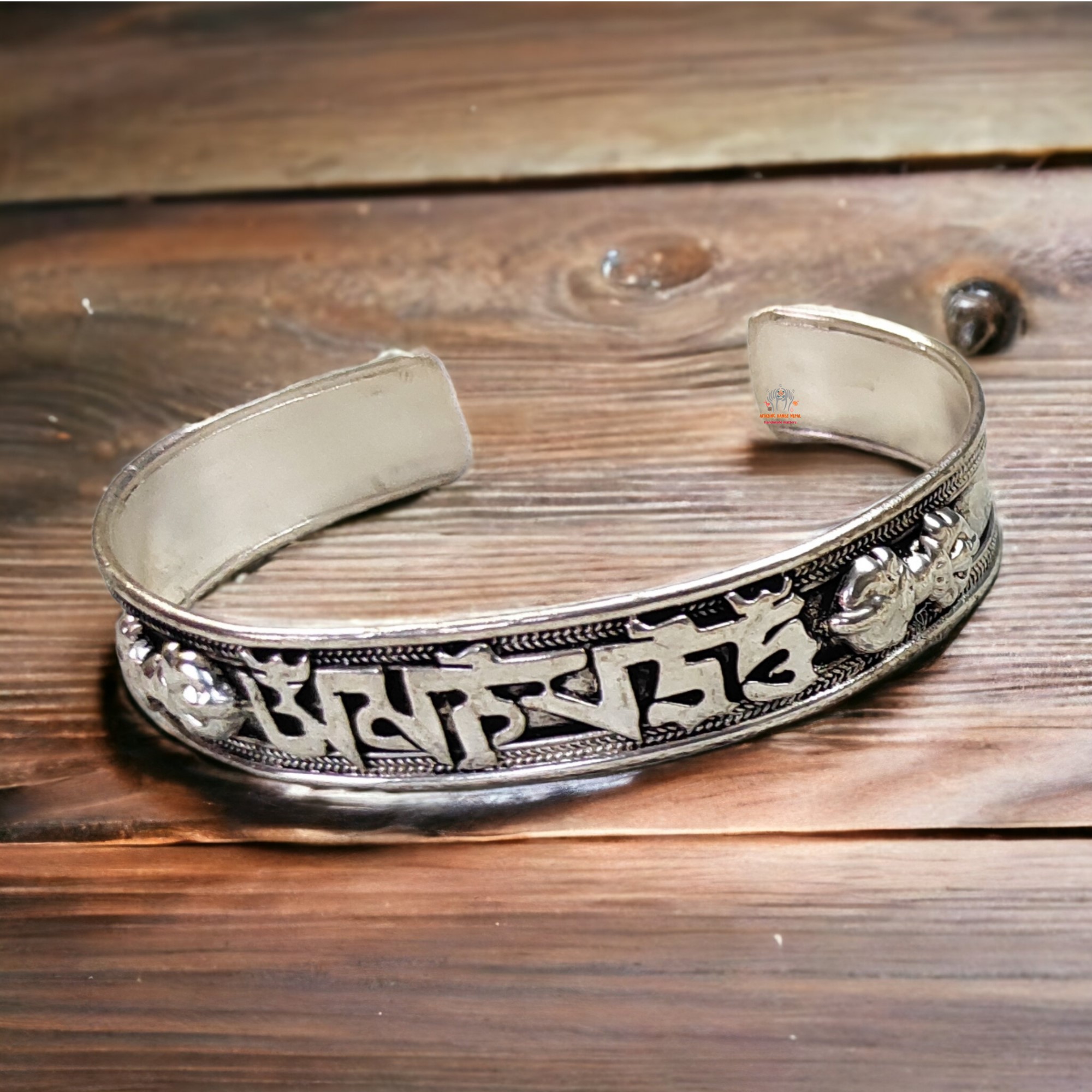 Buddha Mantra Silver Color Bracelet