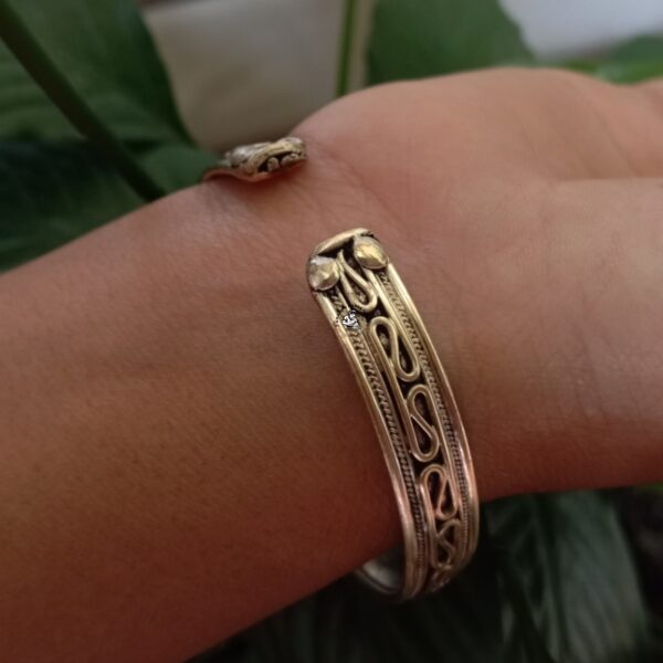Tibetan Cherry Blossom Metal Bracelet