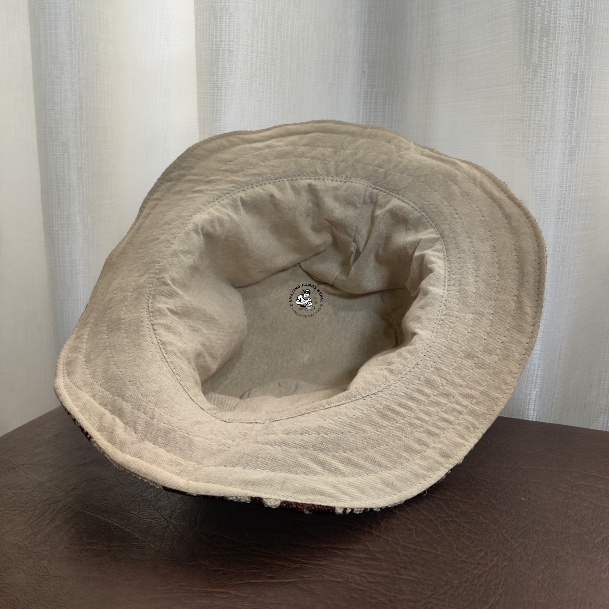 Peace Printed Hemp Safari Hat