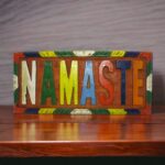 Wooden Namaste Board With Lotus