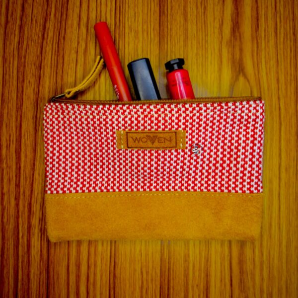 Rectangular Woven Leather Pouch