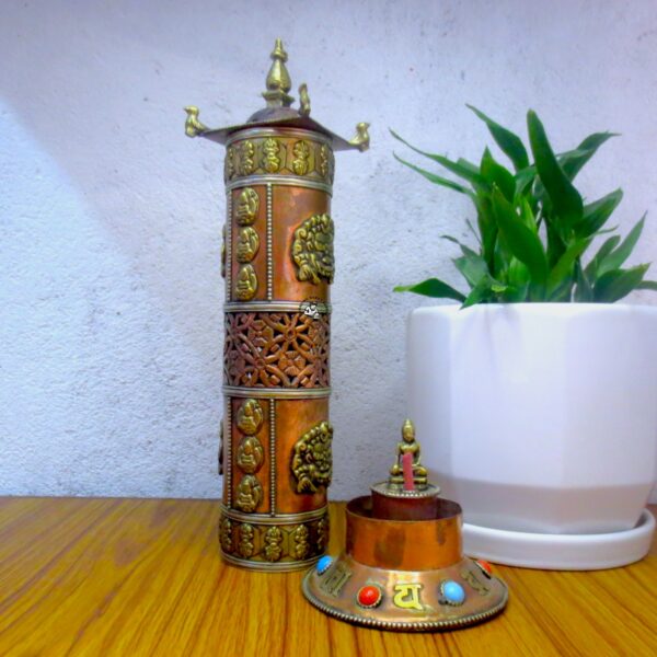 Cylinder Copper Incense Holder and Candle Holder