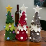 Multi Color Christmas Tree Set Of 3 Felt Christmas Tree