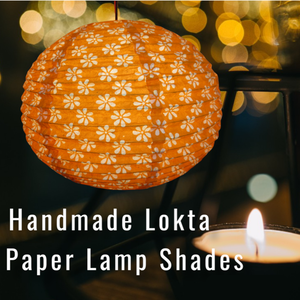 Handmade Lokta Paper Lamp Shades Nepali Himalayan Paper Lampshade