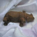 Wooden Rhino Statue