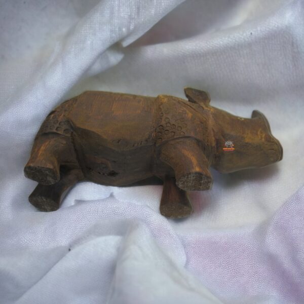 Wooden Rhino Statue