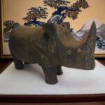 Wooden Rhino Statue