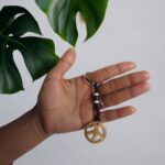 Peace Brown Bone Keyring Peace Bone Keyring