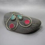 Turquoise and Coral Earring