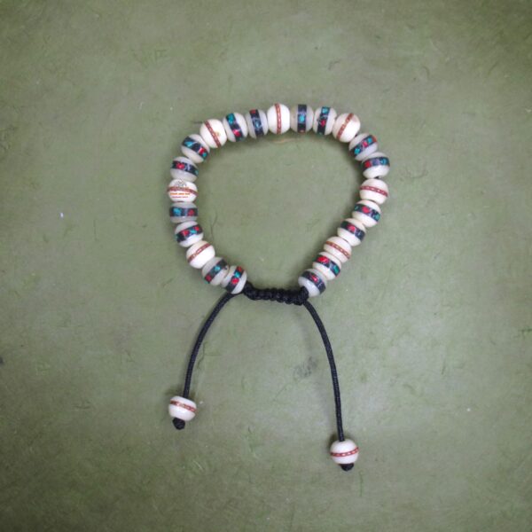 White Bone Wrist Mala