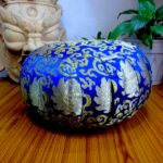 Brocade Blue Meditation Cushion Brocade Yoga Meditation Cushion
