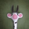 Wool Felted Cow Pencil Puppet Toy
