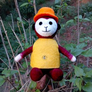 Felted Monkey Doll With Hat