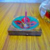 Stone Inlaid Lotus Flower Square Incense Holder
