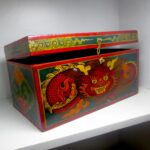 Tibetan Chepu Painted Wooden Jewelry Box