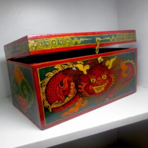 Tibetan Chepu Painted Wooden Jewelry Box