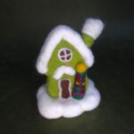 Wool Felted Snowy Christmas House