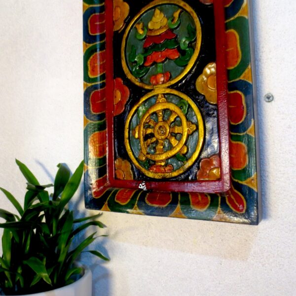 Buddhist Eight Lucky Symbol Wooden Wall Décor