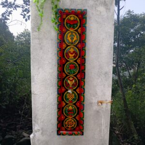 Buddhist Eight Lucky Symbol Wooden Wall Décor