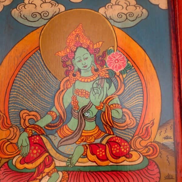 Tibetan Green Tara Wooden Frame