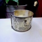 Kamasutra Bracelet Kamasutra Carved White Metal Bracelet