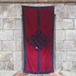 Maroon Tibetan Endless Knot Door Curtain