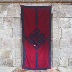 Maroon Tibetan Endless Knot Door Curtain