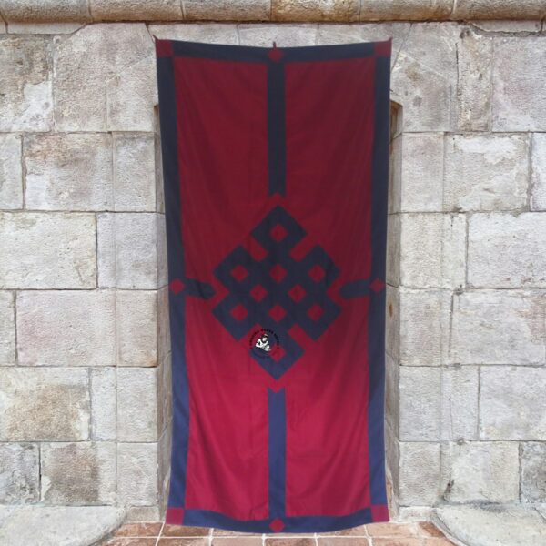 Maroon Tibetan Endless Knot Door Curtain
