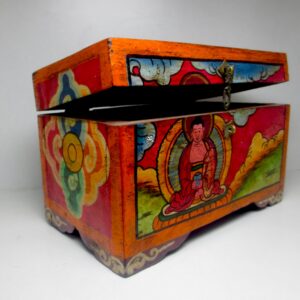 Tibetan Meditating Buddha Wooden Jewelry Box