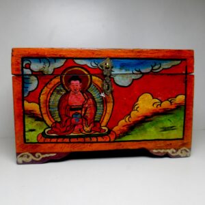 Tibetan Meditating Buddha Wooden Jewelry Box