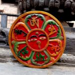 Buddhist Om Mani Wooden Mandala Décor