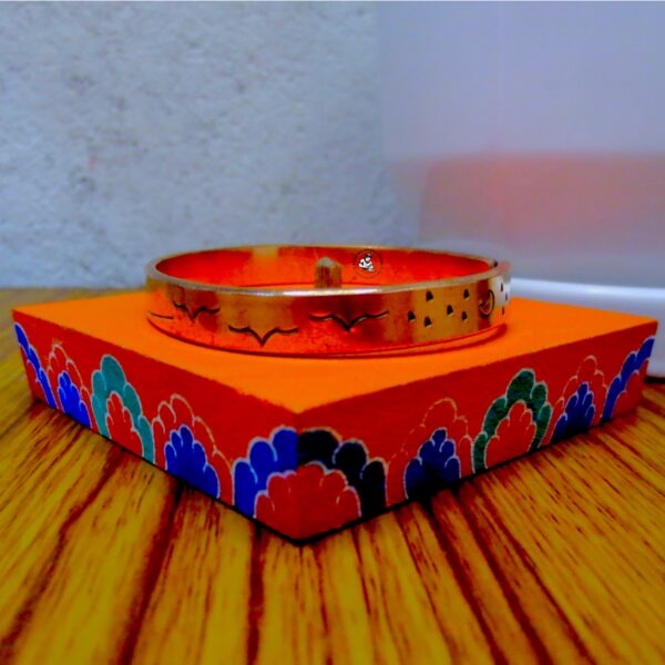 Rising Sun Carved Copper Bracelet