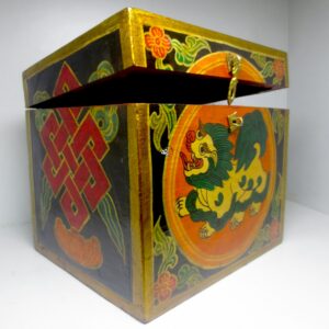 Buddhist Snow Lion Tibetan Wooden jewelry Box