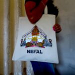 Swoyambhunath Temple Printed Cotton Tote Bag