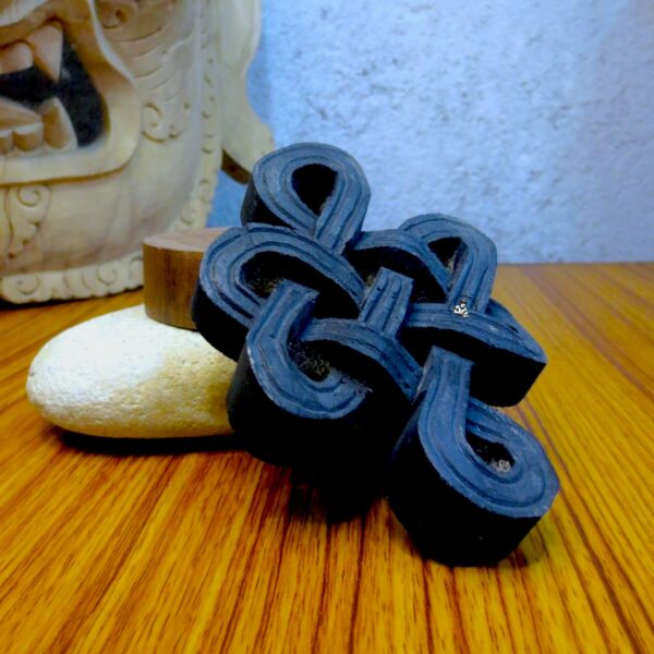 Wooden Tibetan Black Infinity Knot Wall Hanging