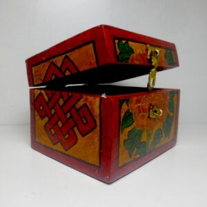 Buddhist Tibetan Lotus Wooden Jewelry Box