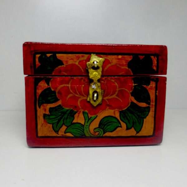 Buddhist Tibetan Lotus Wooden Jewelry Box