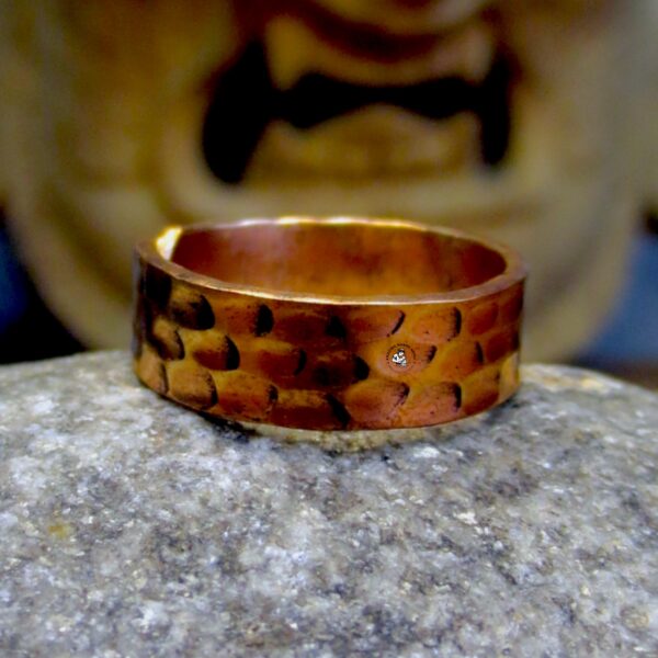 Hand-Hammered Copper Finger Ring