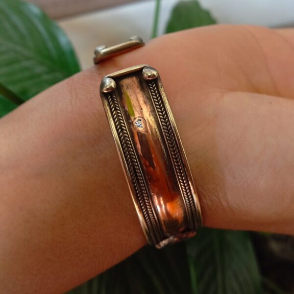 Half Dorje Buddhist Mantra Copper Bracelet