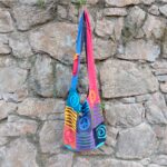Peace Spiral Patched Bag Peace and Spiral Patched Shoulder Cotton Bag