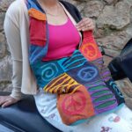 Peace Spiral Patched Bag Peace and Spiral Patched Shoulder Cotton Bag