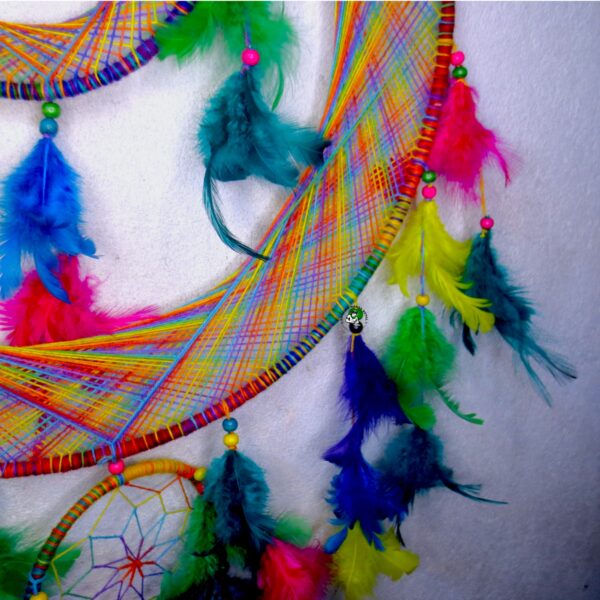 Rainbow Woolen Dream Catcher