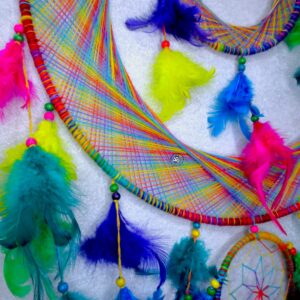 Rainbow Woolen Dream Catcher