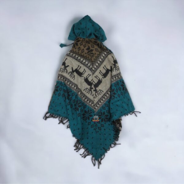 Himalayan Artistic Deer Woolen Poncho